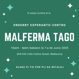Malferma Tago por Enderby Esperanto-Centro